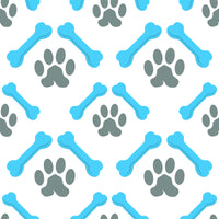 Dog Fabric, Bones and Paws Blue, Cotton or Fleece 702 - Beautiful Quilt 