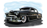 Car Fabric, Chevy Car, Black and White 1317 - Beautiful Quilt 