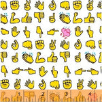 Emoji Fabric, Text Me Back Thumbs up 5943 - Beautiful Quilt 