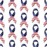 Patriotic Fabric, Red White and Blue Awareness Ribbons, Cotton or Fleece 7124 - Beautiful Quilt 