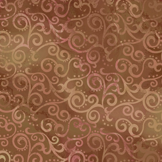 Blender Fabric QT Ombre Scroll Brown Sable 4934 - Beautiful Quilt 