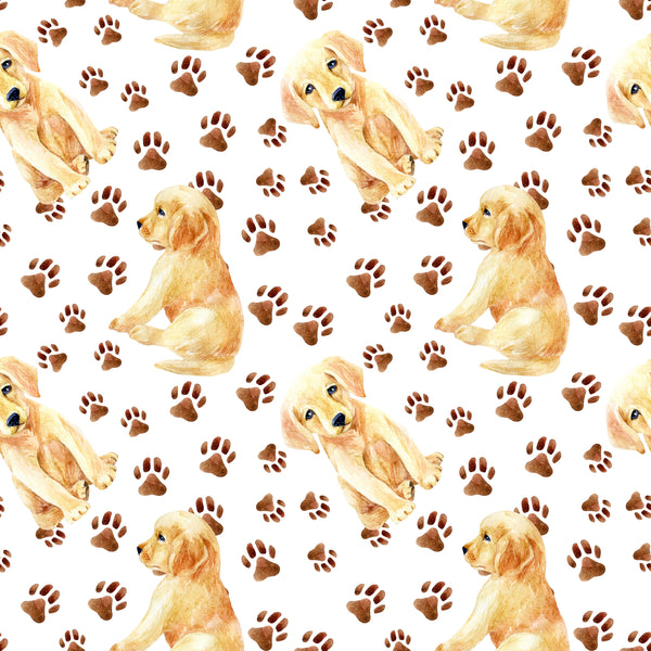 Dog Fabric, Labrador Fabric, Puppies and Paw Fabric, Cotton or Fleece 5702 - Beautiful Quilt 