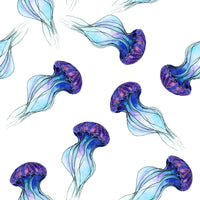 Ocean Fabric, Jellyfish Fabric, Cotton or Fleece, 3640 - Beautiful Quilt 