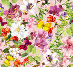 Flower Fabric, Watercolor Fabric with Butterflies in Cotton or Fleece 1583 - Beautiful Quilt 