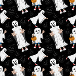 Halloween Fabric, Children's Ghost Fabric on black, Cotton or Fleece, 4032 - Beautiful Quilt 
