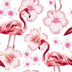 Bird Fabric, Flamingo Fabric with flowers, Cotton or Fleece, 3570 - Beautiful Quilt 