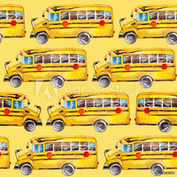 School Bus Fabric, Yellow School Bus on Yellow, Cotton or Fleece, 3423 - Beautiful Quilt 