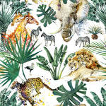 African Animal Fabric, Giraffe, Elephant, Lion, Cheetah, Cotton or Fleece, 6010 - Beautiful Quilt 