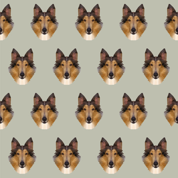 Dog Fabric, Collie Fabric, Collie Head, Cotton or Fleece 1323 - Beautiful Quilt 