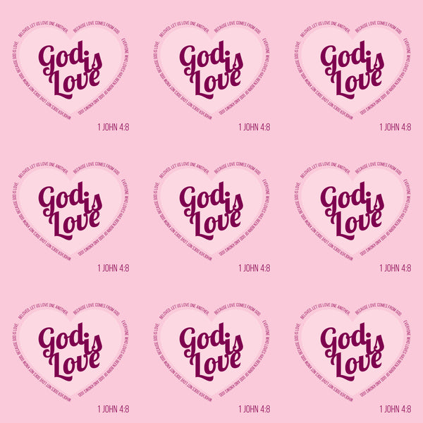 Religious Fabric, Scripture Fabric, "God is Love" 1st John 4:8, Cotton or Fleece 6000 - Beautiful Quilt 