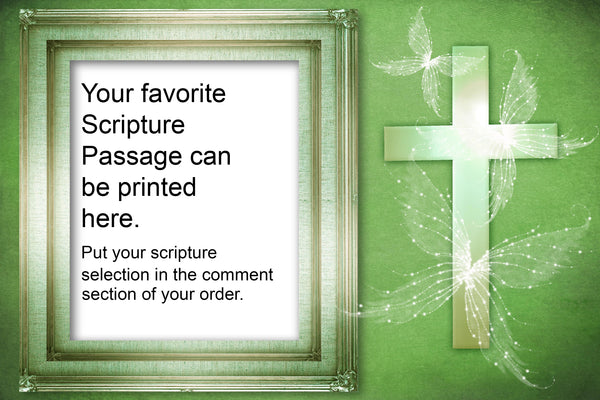 Religious Fabric, Scripture Fabric Panel, Box Green, 1703 - Beautiful Quilt 