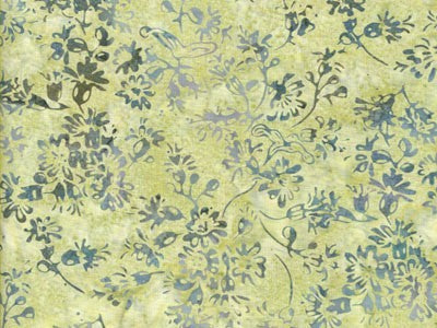 Batik Fabric Hoffman Fabric Green vine on cream 2468 - Beautiful Quilt 