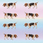 Dog Fabric, Basset Hounds Fabric, Walking and Standing, Cotton or Fleece 3026 - Beautiful Quilt 