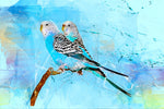 Bird Fabric, Parrot Fabric, Watercolor Pair of Parokeets 465 - Beautiful Quilt 