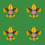 Boy Scout Fabric, Boy Scout Emblem on Green, Cotton or Fleece 2030 - Beautiful Quilt 