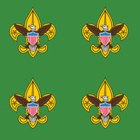 Boy Scout Fabric, Boy Scout Emblem on Green, Cotton or Fleece 2030 - Beautiful Quilt 