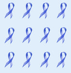 Colon Cancer Fabric, Curled Blue Ribbon Fabric, Cotton or fleece, 3545 - Beautiful Quilt 