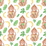Animal Fabric, Sitting Monkey Fabric, Cotton or Fleece, 3413 - Beautiful Quilt 