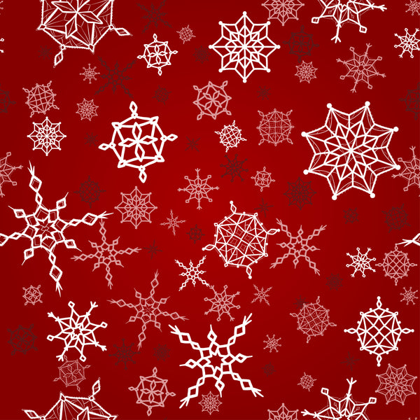 Christmas Fabric, Snowflake Fabric on Red, Cotton or Fleece 3350 - Beautiful Quilt 