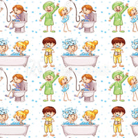 Children's Fabric, Custom Print Fabric, Cartoon Shower figures, Cotton or Fleece 5805 - Beautiful Quilt 