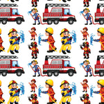 Fire Fighter Fabric, Cartoon Firefighters, Cotton or Fleece 5770 - Beautiful Quilt 