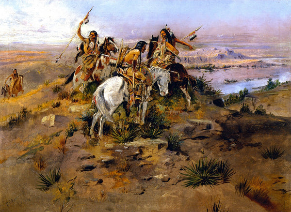 native american hunting painting