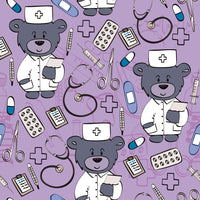 Medical Fabric, Teddy Bear Medical Fabric, Many Colors, Cotton or Fleece 1558 - Beautiful Quilt 