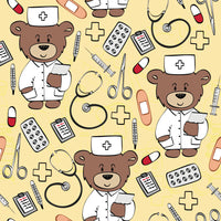 Medical Fabric, Teddy Bear Medical Fabric, Many Colors, Cotton or Fleece 1558 - Beautiful Quilt 