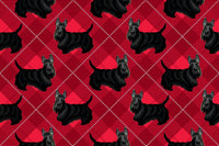 Dog Fabric, Scottie Dog Fabric, Tartan Red, Cotton or Fleece, 3019 - Beautiful Quilt 