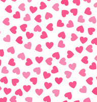 Heart Fabric, Pink Multi-colored Heart Fabric, Cotton or Fleece, 3583 - Beautiful Quilt 