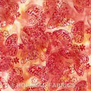 Batik Fabric Hoffman Fabrics butterflies poppy 1737 - Beautiful Quilt 