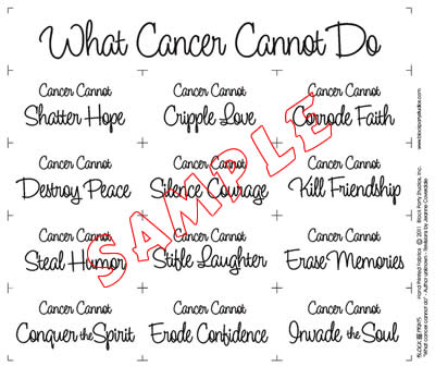Cancer Fabric,  "What Cancer Cannot Do" Panel White 844 - Beautiful Quilt 