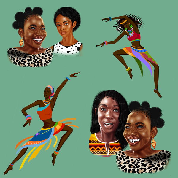 Women of Color Fabric, Black Women and Black Dancers, Cotton or Fleece, 3875 - Beautiful Quilt 