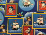 Children's Fabric, Pirate Fabric, Dead Man's Cove, Squares 7185 - Beautiful Quilt 