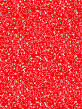 Flower Fabric EQ Bellissima Swirl Red 4592 - Beautiful Quilt 