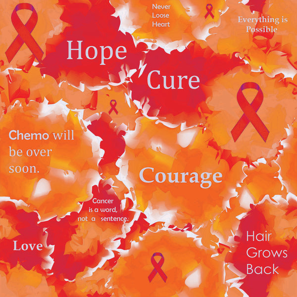 Cancer Fabric, Leukemia Cancer Fabric, Inspirational words, Orange ...