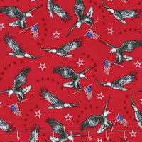 Patriotic Fabric, Liberty, Eagle Fabric Red 5590 - Beautiful Quilt 
