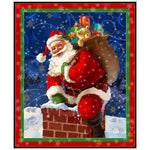 Christmas Fabric, Santa climbing in the Chimney, 3406 - Beautiful Quilt 