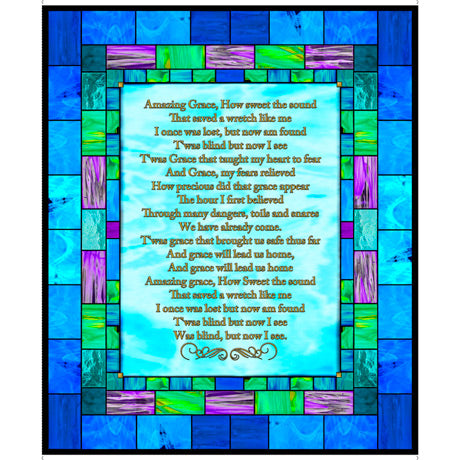 Religious Fabric, Hymn Fabric, Amazing Grace Fabric Panel, 3752 - Beautiful Quilt 