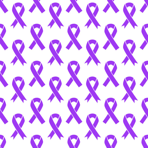 Cancer Fabric, Pancreatic Cancer Fabric, Epilepsy Fabric, Hodgkin's Lymphoma Fabric, Purple Ribbons, Cotton or Fleece 5637 - Beautiful Quilt 