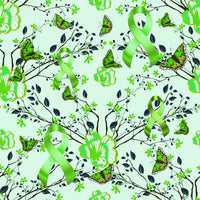 Cancer Fabric, Lymphoma Cancer Fabric, Butterflies Lime Green, Cotton and Fleece 7115 - Beautiful Quilt 