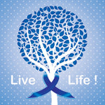 Cancer Fabric, Colon Cancer Fabric, Custom Print Fabric, Tree of Life Live Life 5853 - Beautiful Quilt 