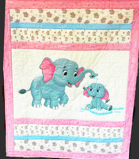 Baby outlets quilt girl elephant