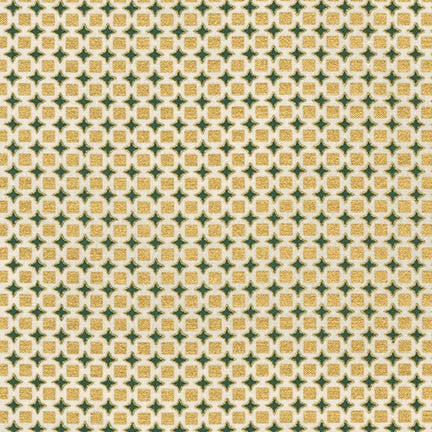 Christmas Fabric, Winter's Grandeur, Geometric Square Gold 5062 - Beautiful Quilt 