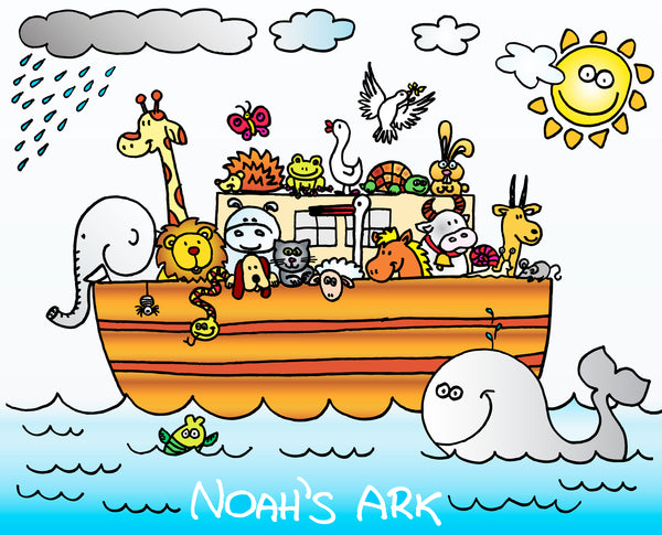 Religious Fabric, Children's Fabric, Noah's Ark Fabric Panel 3973 - Beautiful Quilt 