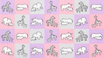 Flannel Fabric, Little Safari, Children's Elephant Zebra, Girraffe  5539 - Beautiful Quilt 