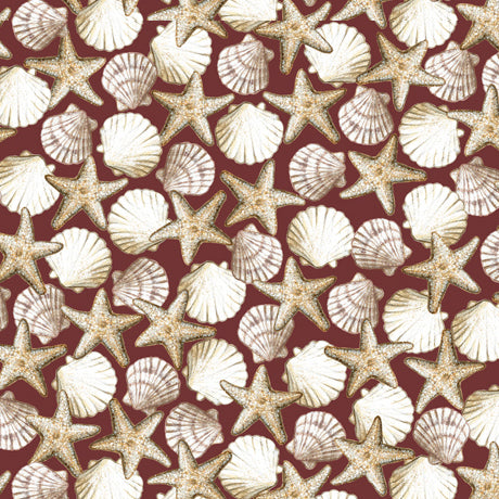 Seashell Fabric QT Seaside Starfish Fabric 5025 - Beautiful Quilt 