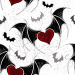 Halloween Fabric, Bat Fabric, Bats and Hearts, Cotton or Fleece, 4024 - Beautiful Quilt 