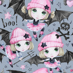 Halloween Fabric, Bat Fabric, Pink Girl Bat, Cotton or Fleece, 4028 - Beautiful Quilt 
