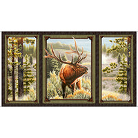 Wildlife Fabric Elk Fabric Mountain Elk Wildlife Panel 5325 - Beautiful Quilt 